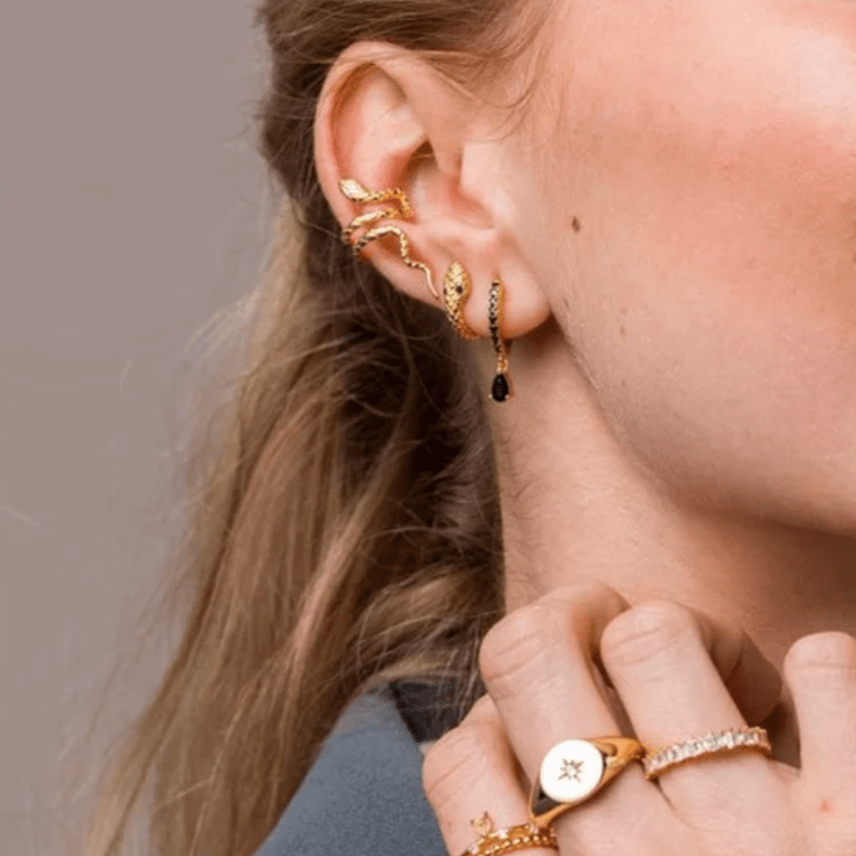 Gold snake 2025 ear cuff