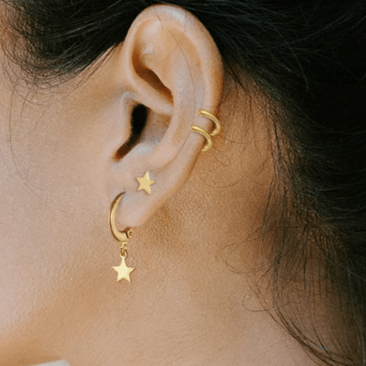Star Hoops Earring
