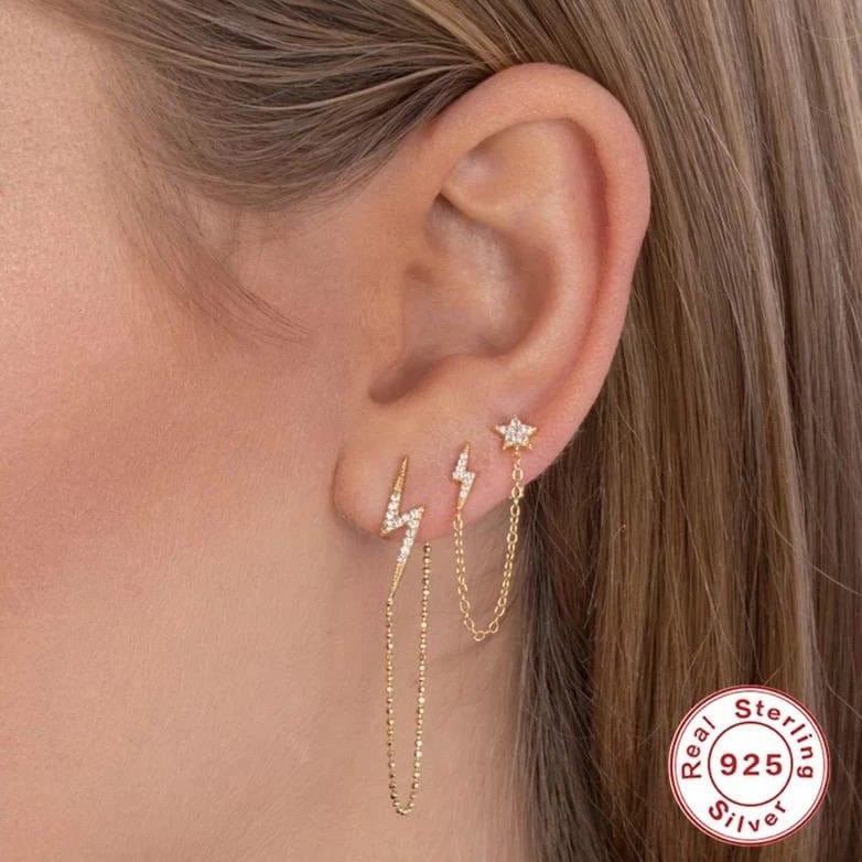 Double Storm pin earrings