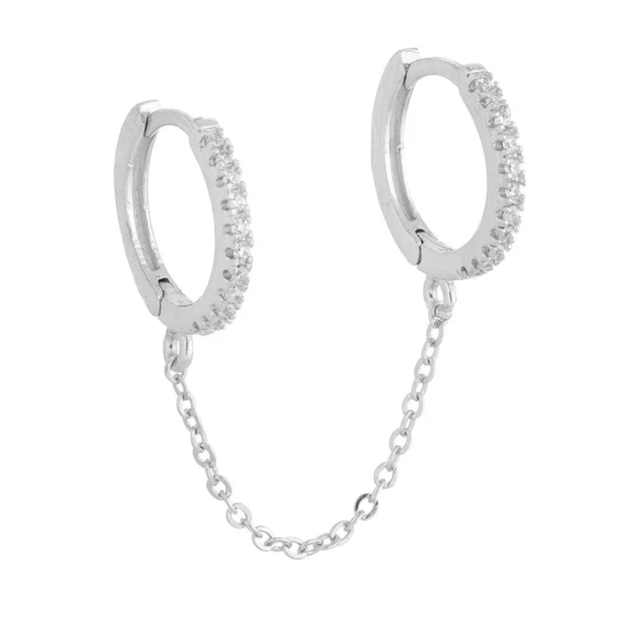 Double Chain Hoops Earrings